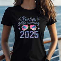 Besties Gone Cruising Shirt – Funny Cruise Shirt for Women – Girls Trip Cruise Tee – Vacation Matching Shirts