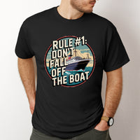 Load image into Gallery viewer, Cruise Humor T-Shirt - Rule #1: Don&#39;t Fall Off The Ship
