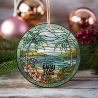 Load image into Gallery viewer, Kauai 2025 Ceramic Decoration Ornament - Tropical Beach Vibe, Kauai Souvenir, Kauai Keepsake, Kauai Memento
